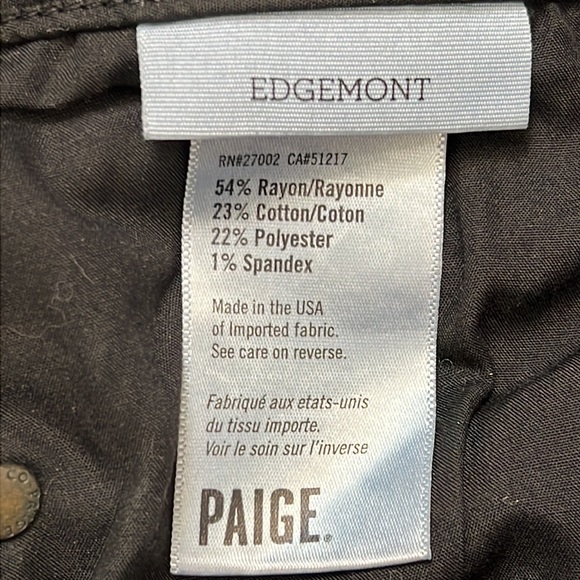 PAIGE edgemont black skinny zipper jean - Picture 13 of 14